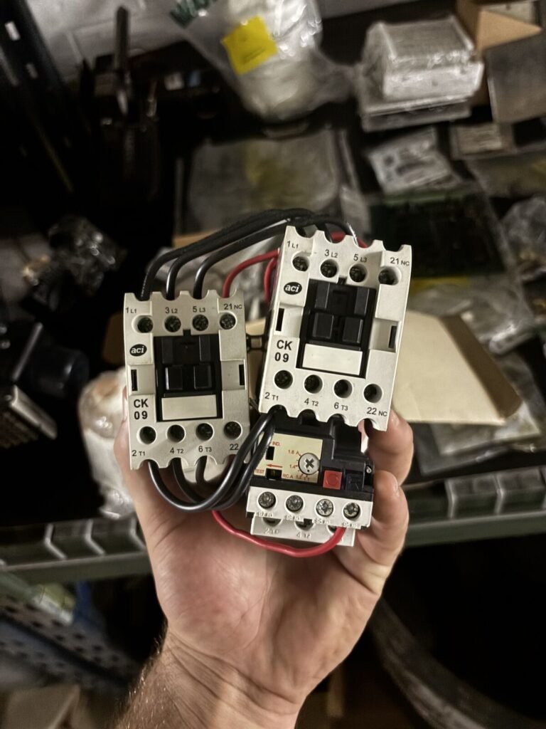 ACI CK09 Reversing Contactor Pair with Adjustable Overload Relay — 24A, 600V, 3-Pole