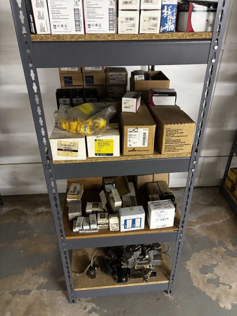 Shelf Lot — New-in-Box Wiring Devices: Arrow Hart 20A 250V Receptacles, Twist-Lock Plugs, Square D Thermal Units