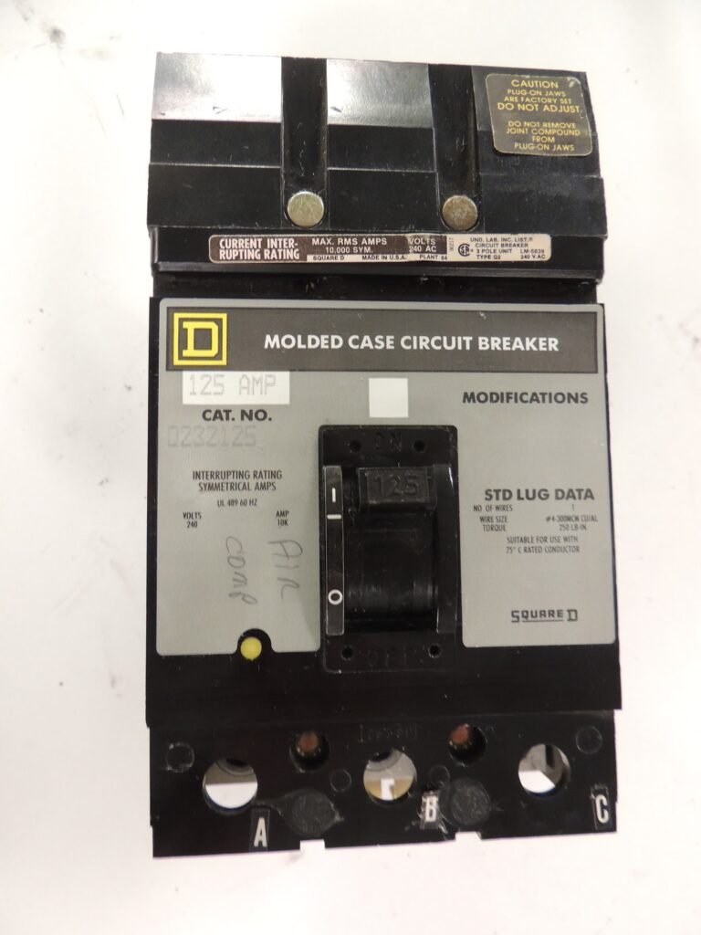 Square D Q232125 Circuit Breaker — 125A, 3-Pole, 240V, Type Q2, Plug-On