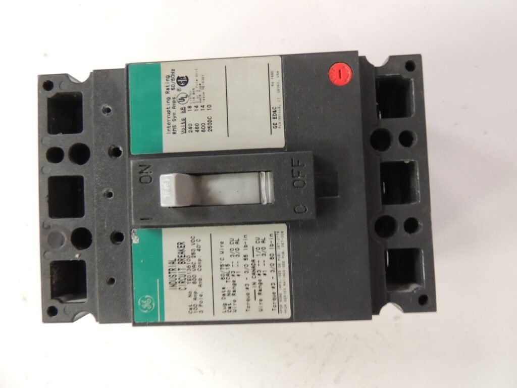 GE TED136100 Industrial Circuit Breaker — 100A, 3-Pole, 600V