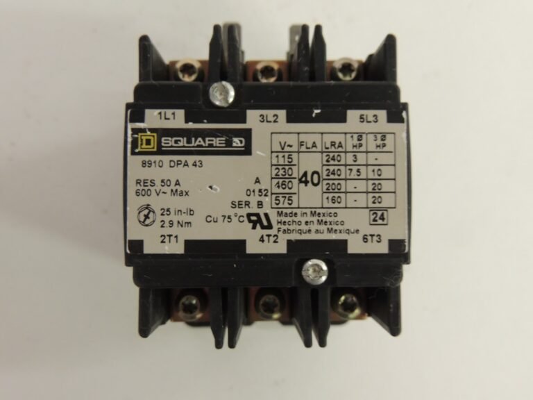 Square D 8910DPA43 Definite Purpose Contactor — 40A Resistive, 3-Pole, 600V